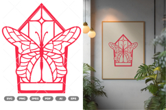 Butterfly Stained Glass SVG &amp; Clipart Product Image 1
