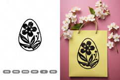 Blooming Easter Egg SVG &amp; Clipart Product Image 1