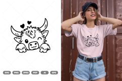 Kawaii Highland Cow SVG &amp; Clipart Product Image 1