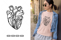 Floral Heart SVG &amp; Clipart Product Image 1
