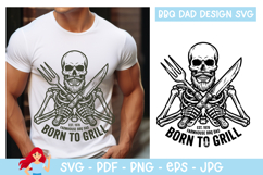 Born to grill SVG, Dad inspired SVG, Skeleton Product Image 1