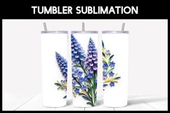 6 3D Larkspurs Flowers Tumbler Sublimation | Paper Quilling Product Image 4
