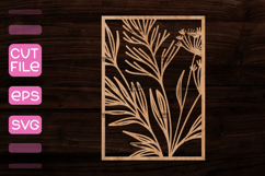 Frame with Flowers SVG,Wood cut frame with floral design Product Image 1