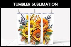 6 3D Sunflower Flowers Tumbler Sublimation | Paper Quilling Product Image 3