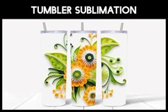 6 3D Kiwi Flowers Tumbler Sublimation | Paper Quilling Product Image 3