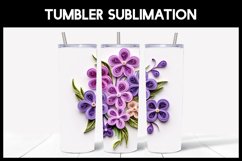 6 3D Vinca Flowers Tumbler Sublimation | Paper Quilling Product Image 3