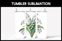 6 3D Lilly of the Valley Tumbler Sublimation | Paper Cut Product Image 3