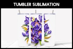 6 3D Irises Tumbler Sublimation | Paper Quilling Product Image 3