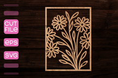 30 Frames with Flowers SVG,Wood cut frame template Product Image 17
