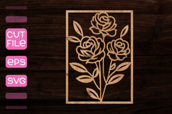 30 Frames with Flowers SVG,Wood cut frame template Product Image 19