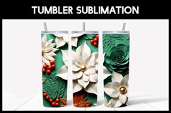 3D Flowers Poinsettia Tumbler |3D Tumbler Sublimation Product Image 1