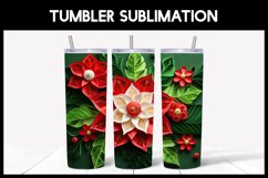 3D Flowers Poinsettia Tumbler |3D Baby Tumbler Sublimation Product Image 1