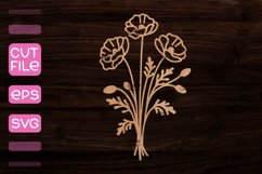 Bouquet of Flowers Laser Cut I Laser Cut SVG Product Image 1