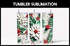 3D Flowers Poinsettia Tumbler |3D Tumbler Sublimation Product Image 1