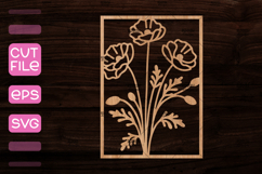 30 Frames with Flowers SVG,Wood cut frame template Product Image 20