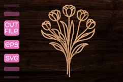 Bouquet of Flowers Laser Cut I Laser Cut SVG Product Image 1