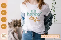 Oh hoppy day SVG cut file - Retro Happy Easter shirt svg Product Image 1