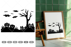 Halloween Scene SVG &amp; Clipart Product Image 1