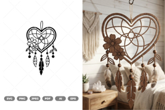 Heart Dream Catcher SVG &amp; Clipart Product Image 1