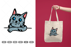 Peeking Cat Colored SVG &amp; Clipart Product Image 1