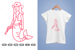 Cowgirl Mermaid SVG &amp; Clipart Product Image 1