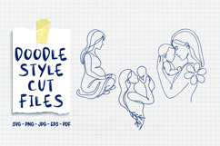 15 Super Cute Motherhood Doodle Line Art Bundle Product Image 3