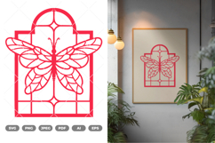 Butterfly Stained Glass SVG &amp; Clipart Product Image 1