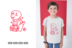 Christmas Dino SVG &amp; Clipart Product Image 1