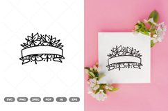 Floral Banner SVG &amp; Clipart Product Image 1