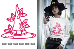 Floral Witch Hat SVG &amp; Clipart Product Image 1