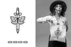 Butterfly and Dagger SVG &amp; Clipart Product Image 1