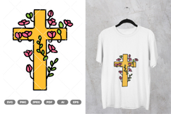 Floral Cross Colored SVG &amp; Clipart Product Image 1