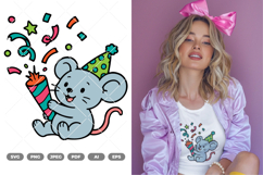 Party Mouse Colored SVG &amp; Clipart Product Image 1