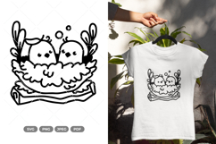 Bird Nest Doodle SVG &amp; Clipart Product Image 1