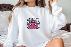 Pink Pumpkin Check Bow Embroidery Product Image 3