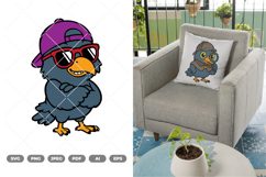 Detective Crow Colored SVG &amp; Clipart Product Image 1