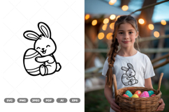 Bunny Character Doodle SVG &amp; Clipart Product Image 1