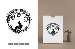 Easter Bunny Wreath SVG &amp; Clipart Product Image 1