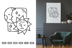 Sun and Moon SVG &amp; Clipart Product Image 1