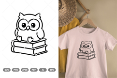 Owl and Book SVG &amp; Clipart Product Image 1