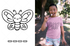 Kawaii Butterfly SVG &amp; Clipart Product Image 1