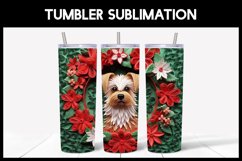 6 3D Christmas Yorkie Dog Tumbler Sublimation | 3D Tumbler Product Image 4