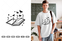 Book with Dragonfly SVG &amp; Clipart Product Image 1