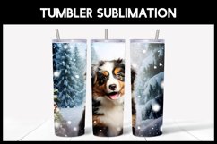 6 Winter Aussie Dog Tumbler Sublimation |Winter Tumbler Product Image 2