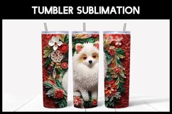 6 3D Christmas Pomeranian Tumbler Sublimation | 3D Tumbler Product Image 4