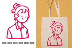 Girl Doodle SVG &amp; Clipart Product Image 1