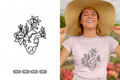 Floral Heart SVG &amp; Clipart Product Image 1