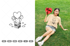 Valentine Doodle SVG &amp; Clipart Product Image 1