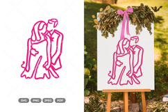 Wedding Couple Monoline SVG &amp; Clipart Product Image 1