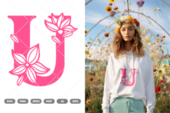 Floral Alphabet SVG &amp; Clipart Product Image 1